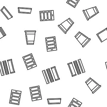 Plastic packaging food container seamless pattern vector Illustrazione stock