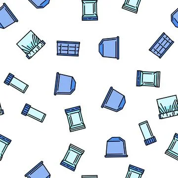 Plastic packaging food container seamless pattern vector Illustrazione stock