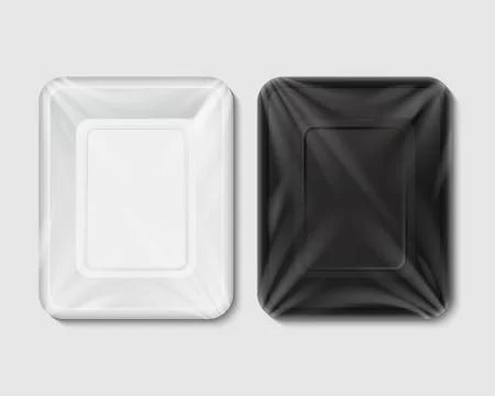 Plastic packaging for food products. Vector image of isolation is on a Stock Illustration