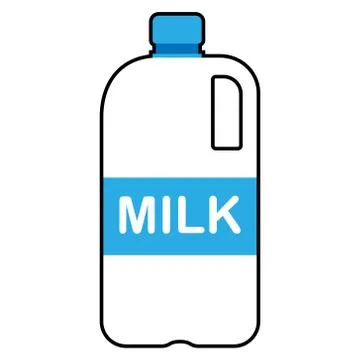 Plastic packaging for milk icon. Illustrazione stock