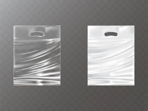 Plastic packets with hand hole realistic vector Stock Illustration