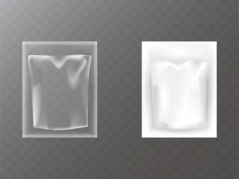 Plastic packets realistic vector Stock Illustration