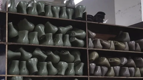 Plastic pads used for making shoes. Stock Footage 83796572