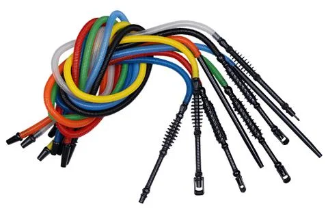 Plastic paint hoses for draining hookah Stock Photos