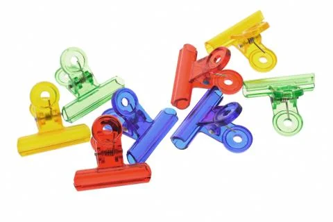 Plastic paper clips Stock Photos