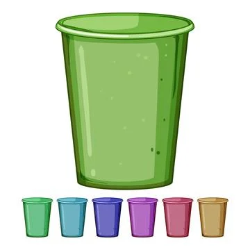 Plastic paper cup cartoon vector graphic Ilustração Stock
