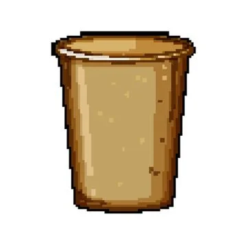 Plastic paper cup pixel art vector illustration Ilustração Stock