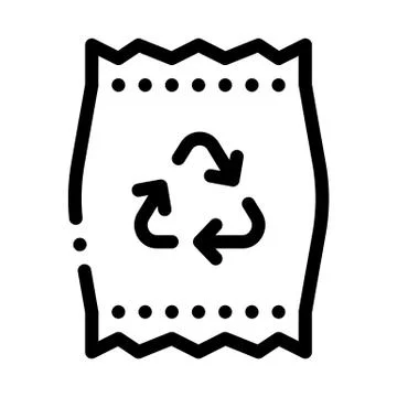 Plastic Parcel Bag With Recycle Mark Vector Icon Illustrazione stock