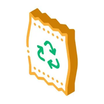 Plastic Parcel Bag With Recycle Mark isometric icon Illustrazione stock