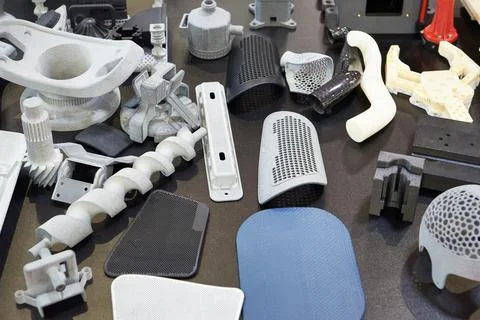Plastic parts of 3D printer Stock Photos