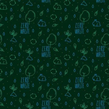 Plastic pattern no. Background with Illustrations zero waste. Forward green Stock Illustration