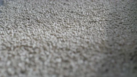 Plastic pellets jump on the grid of the vibrating table. Production of granular Stock Footage 151416557