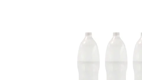 Plastic PET bottles bio utilization 3d render Stock Footage 112148813