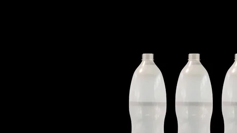 Plastic PET bottles bio utilization 3d render PNG Stock Footage 112151602