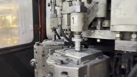 Plastic pet preforms blow machine. Stock Footage 265787516