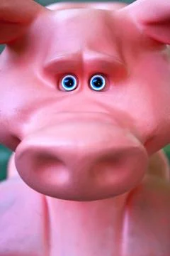 Plastic pig's head Stock Photos