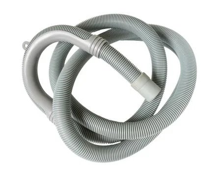 Plastic pipe and materials for constructions on white background. Stockfoto's