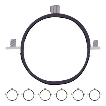 Plastic pipe clamp vector cartoon graphic Stock Illustration