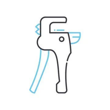Plastic pipe cutter line icon, outline symbol, vector illustration, concept sign Stock Illustration
