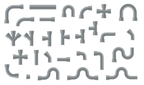 Plastic Pipe. Industry pipeline. waste pipes industrial pipeline tubes plumbing Stock Illustration