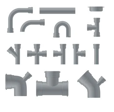 Plastic Pipe. Industry pipeline. waste pipes industrial pipeline tubes plumbing Stock Illustration