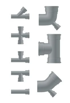 Plastic Pipe. Industry pipeline. waste pipes industrial pipeline tubes plumbing Stock Illustration