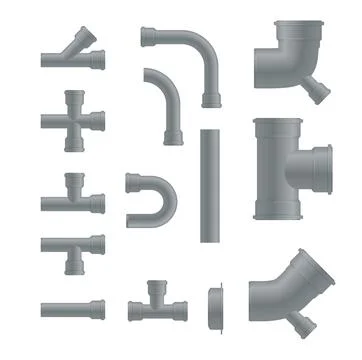 Plastic Pipe. Industry pipeline. waste pipes industrial pipeline tubes plumbing Stock Illustration