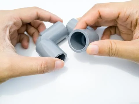 Plastic pipe isolated Stock Photos