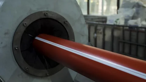 Plastic pipe production at the factory Stock Footage 279841755