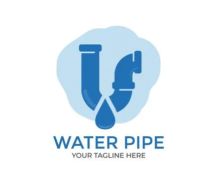 Plastic pipe used in construction site. Blue PVC water pipe in storage. Stock Illustration