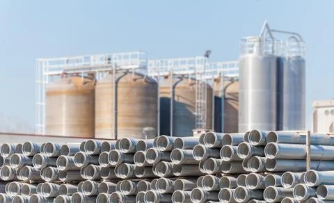 Plastic pipes for building Stock Photos