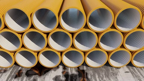 Plastic pipes. Closeup. 3d rendering. Stock Footage 286235048
