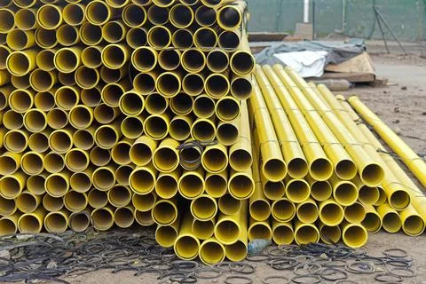 Plastic pipes construction Stock Photos