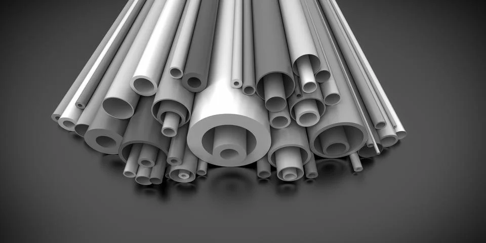Plastic pipes on dark Illustrazione stock