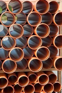 Plastic pipes Foto stock