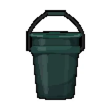 Plastic plastic bucket container pixel art vector illustration Illustration