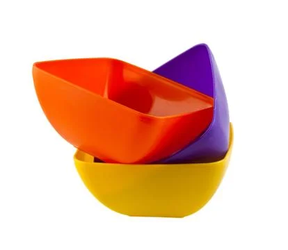 Plastic plates Stock Photos