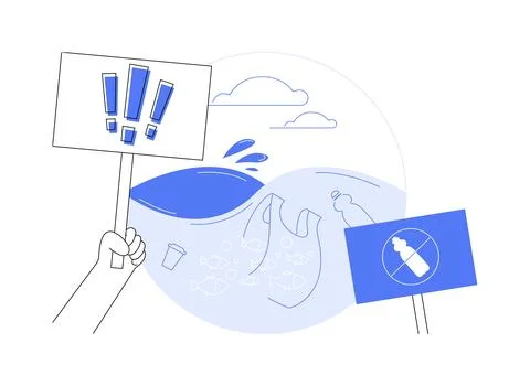 Plastic pollution abstract concept vector illustration. Stock Illustration