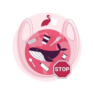 Plastic pollution abstract concept vector illustration. Stock Illustration