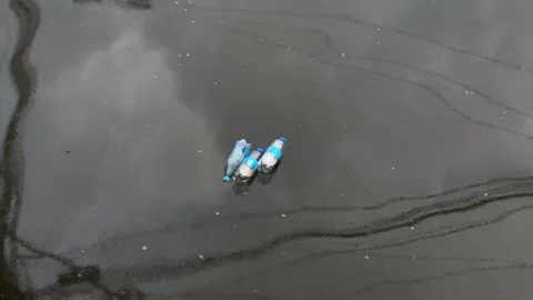 Plastic pollution in central Manaus, Amazon, Brazil 4K Stock Footage 155583466