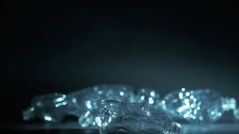 Plastic pollution ecology problem used bottles Stock Footage 146523664
