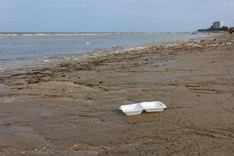Plastic pollution environmental problem in ocean. Stock Photos