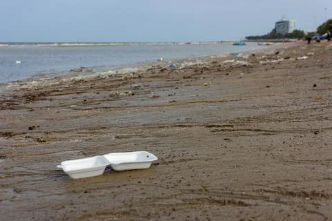 Plastic pollution environmental problem in ocean.,Enviromental Pollution in t Stock Photos