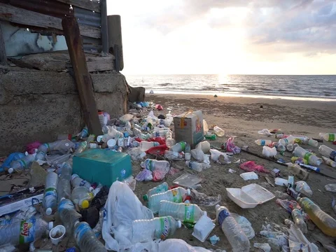 Plastic pollution Stock Footage 107182539