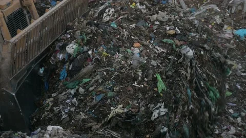 Plastic pollution in landfills and garbage. Stock Footage 162352915