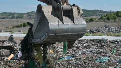 Plastic pollution in landfills and garbage. Stock Footage 162352988