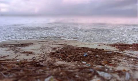 Plastic pollution in marine environmental problems Animals in the sea cannot Stock Photos