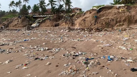 Plastic Pollution near silver beach Madh Island Mumbai Stock Footage 135433862