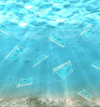 Plastic pollution in the ocean. Ecological problem. Zero waste. Environmental Stock Illustration