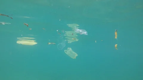 Plastic pollution in ocean 스톡 동영상 88609847